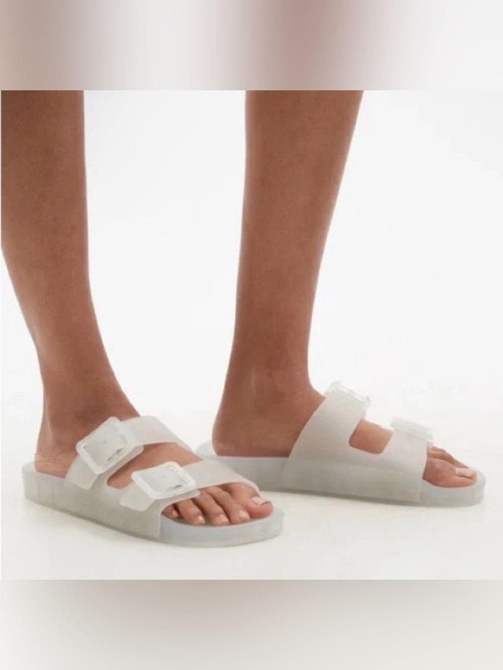 Balenciaga Mallorca Clear Double-Buckle Sandals